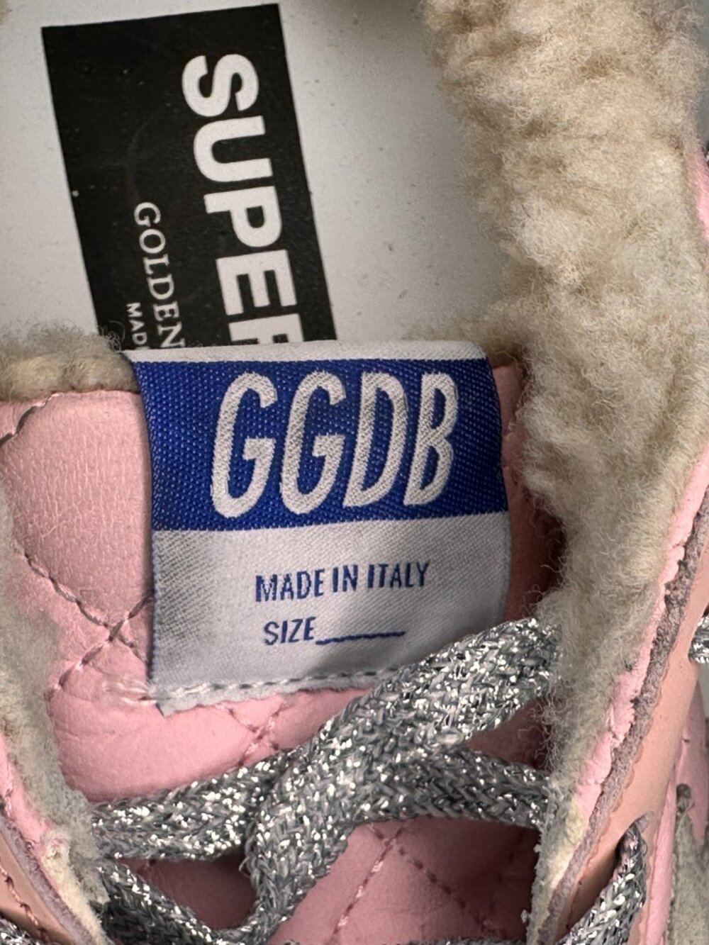 Super-Star Golden Goose Pink Quilted Faux Fur Lined Sneakers Women Size 36 / New - Picture 9 of 12